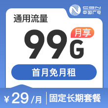 广电瑞龙卡可选号29元99G通用流量（流量支持结转）